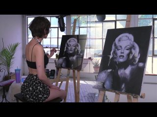 quiet creative asmr ~ musing marilyn soft spoken asmr painting, rose collage, and whispered reflection